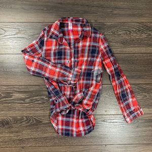 Red/Blue Plaid No Boundaries Flannel Shirt